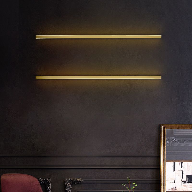 Modern Metal Wall Sconce Linear Shape Wall Light with Acrylic Shade for Bedroom
