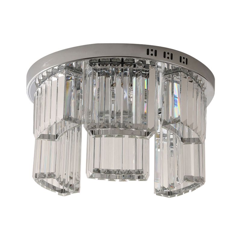 18 "/23.5" W Jagged Block Flush Mount Lamp eigentijds 6/9-Licht helder kristallen slaapkamer plafondlicht