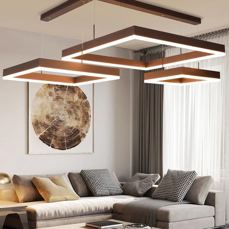 Lámparas de lámpara cuadrada moderna lámpara de metal 3 luces lámparas de lámpara