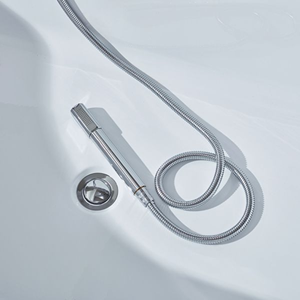 Modern Oval Stand Alone Bath Back to Wall Acrylic Soaking Bathtub