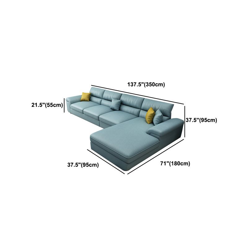 Stationary 4-Seater Sectional Sofa, Pillow Top Arm 138"  Sectional Sofa