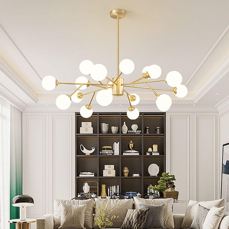 Gouden eenvoud Suspensie hanglamp metalen kroonluchter lamp voor woonkamer