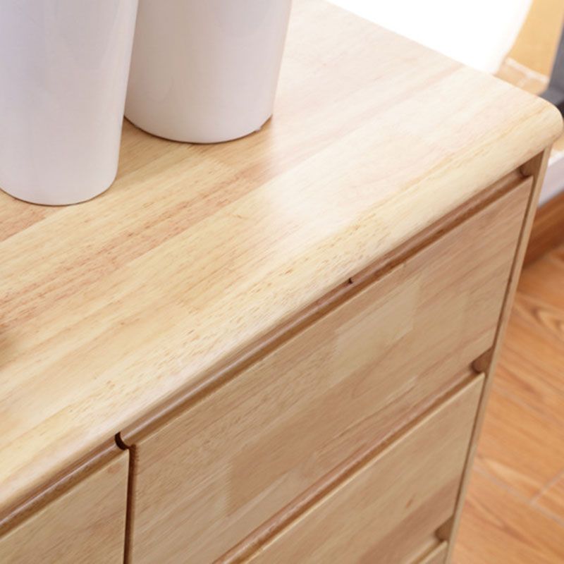 Home Rubber Wood Storage Chest Contemporary Chest with Drawers