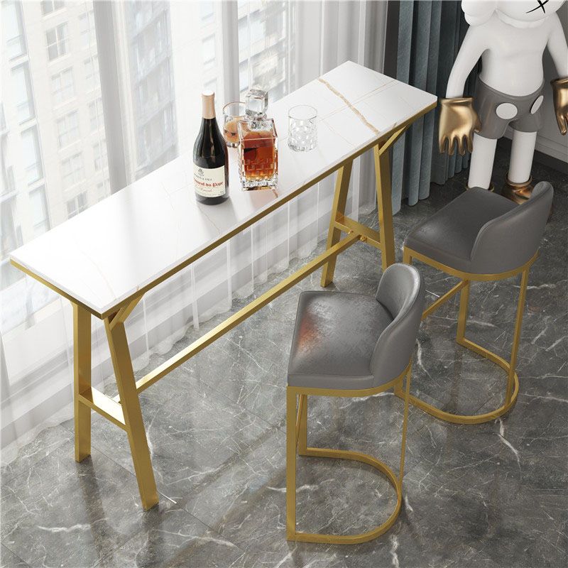 Rectangular Bar Table and Stools Glam 1/3/5 Pieces Pub Table Set