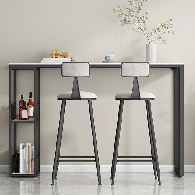 Contemporary Armless Dining Stools Metal Bar Stools with Cushion