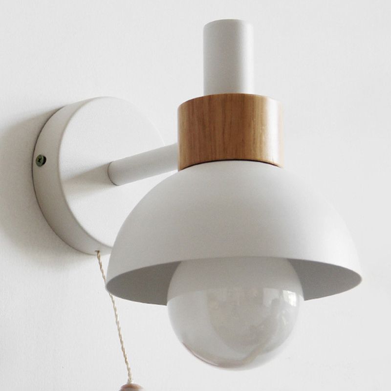 Contemporary Wood Wall Light Polish Finish Lighting for Dining Room