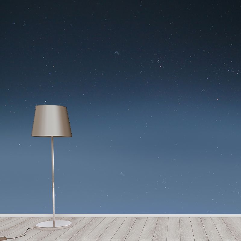 Modern Asteroid Glittering Stars Mural Blue Waterproof Wall Decor for Living Room