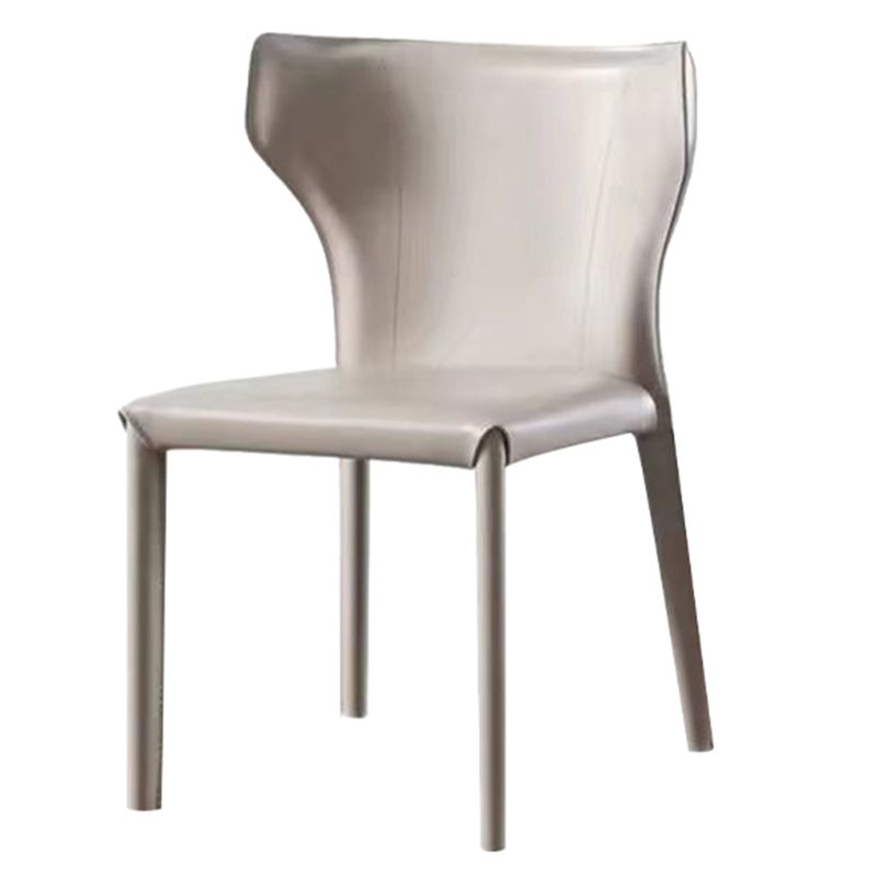 Faux Leather Dining Chair Modern Style Wingback Armless Chair