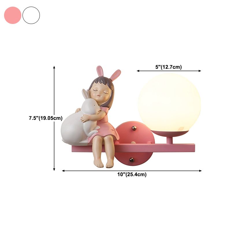Modern Metal Wall Sconce Ball Shape Wall Light with Glass Shade for Bedroom