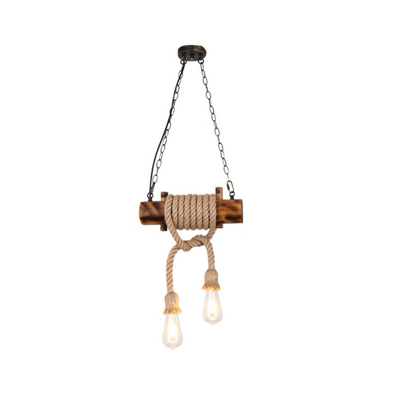 Industrial Style Island Light Hemp Rope Island Hanging Lamp for Living Room
