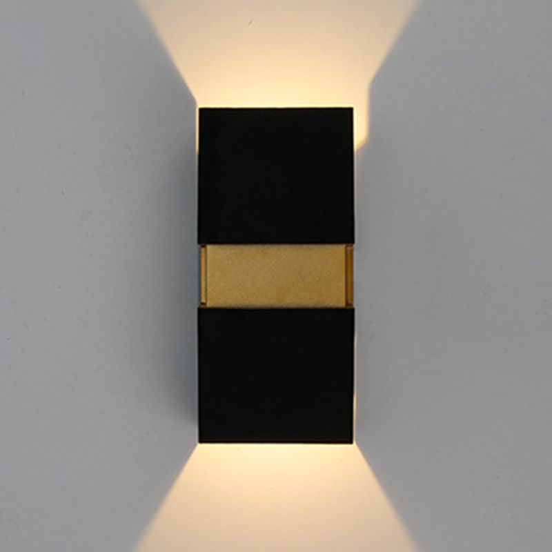 Geometric Wall Light Fixture Modern Metal Wall Sconce in Black/White