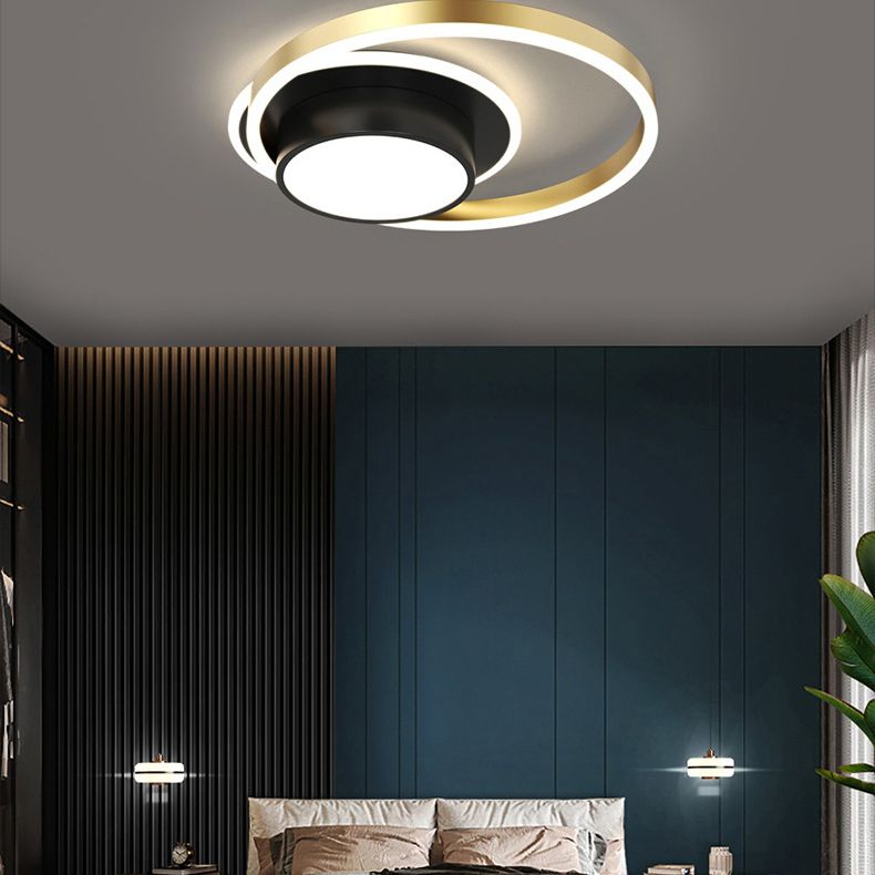 Acrylic Contemporary Style LED Ceiling Light Minimalism Aluminum Nordic Style Flush Mount Lighting Fixture in Gold