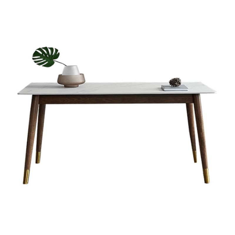 Table à manger de luxe traditionnelle table de pierre fritrée blanche avec 4 jambes