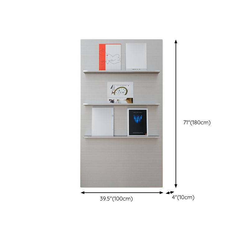 Industrial Steel Bookcase Silver Standard Closed Back Bookshelf with Shelves