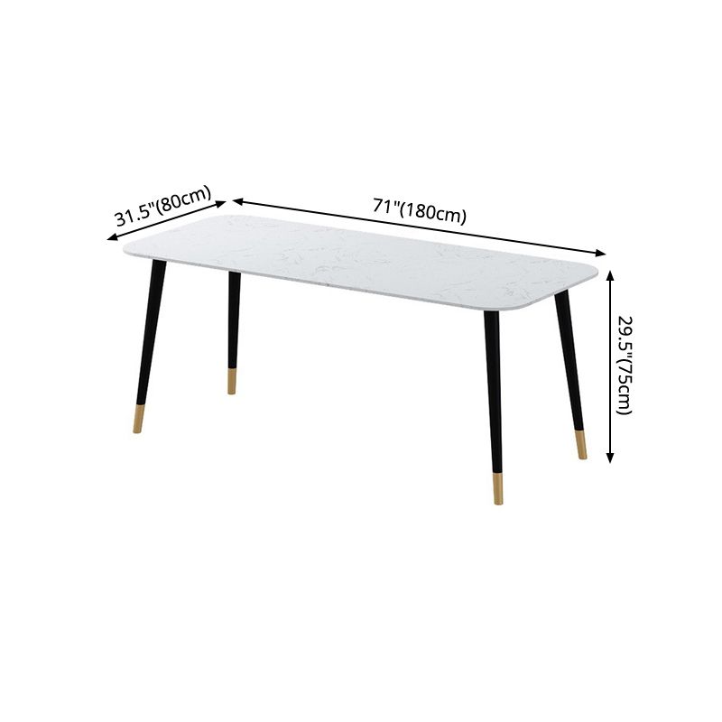 Mesa de comedor de estilo industrial Mesa de comedor de mármol de 4 patas para el hogar