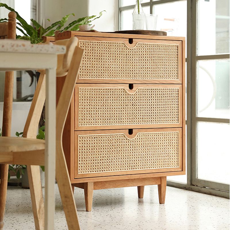 Contemporary Chest Solid Wood Cutouts with Drawer Rectangle Accent Chest