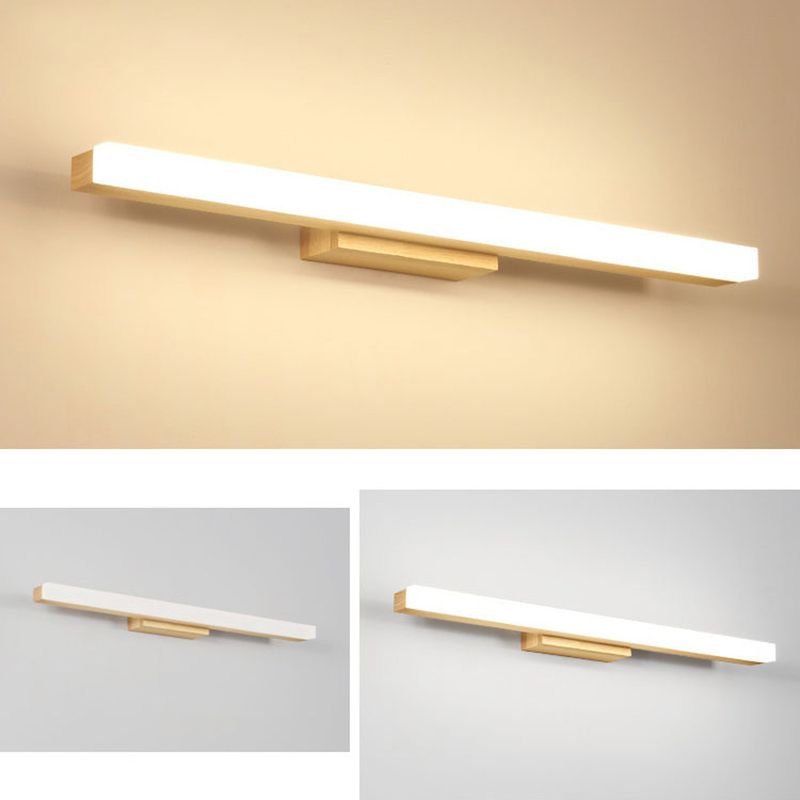 Nordic Simple Wood Mur Vanité Lumière Lumière et luminaire de vanité résistante au brouillard