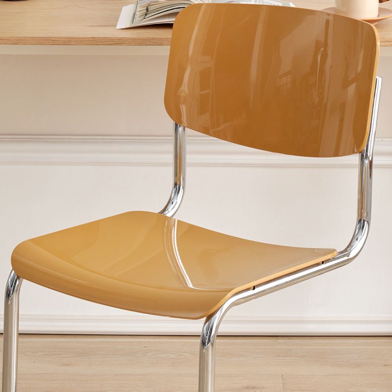 Contemporary Dining Room Silver Leg Open Back Armless Dining Chair
