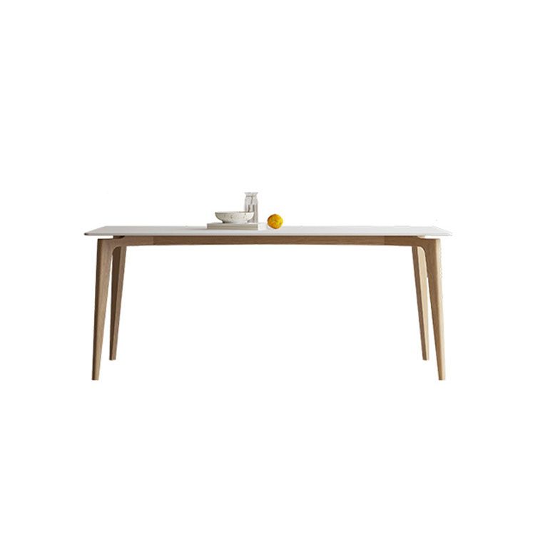 Simplicity Furniture Stone Rectangle Dining Room Table in White
