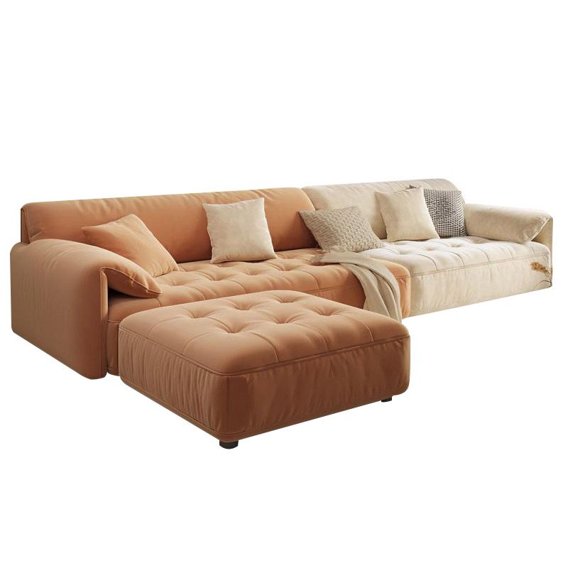 Pillow Top Arm Sectional Sofa in Solid Wood with Cushion Back