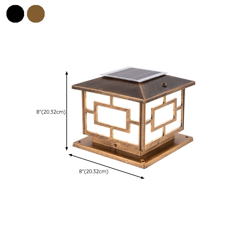 Modern Pillar Lighting Fixture Minimalist LED Solar Lamp for Backyard
