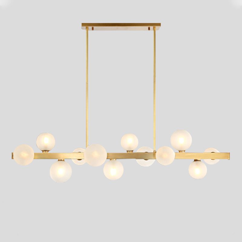 Sphere Island Lighting Contemporary Glass Island Kroonluchter in gouden afwerking