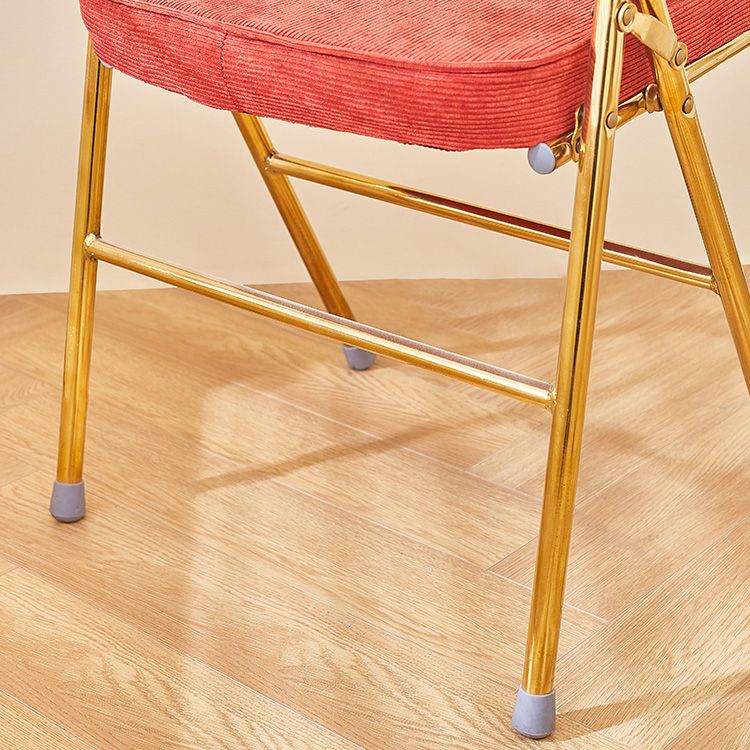 Sillas de comedor estilo Glam, sillas laterales sin brazos de cocina con patas de metal