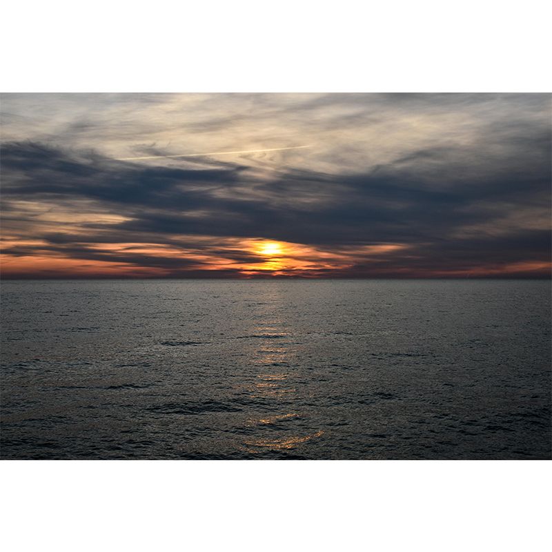 Beautiful Seascape Mural Horizontal Photography Mildew Resistant for Bathroom