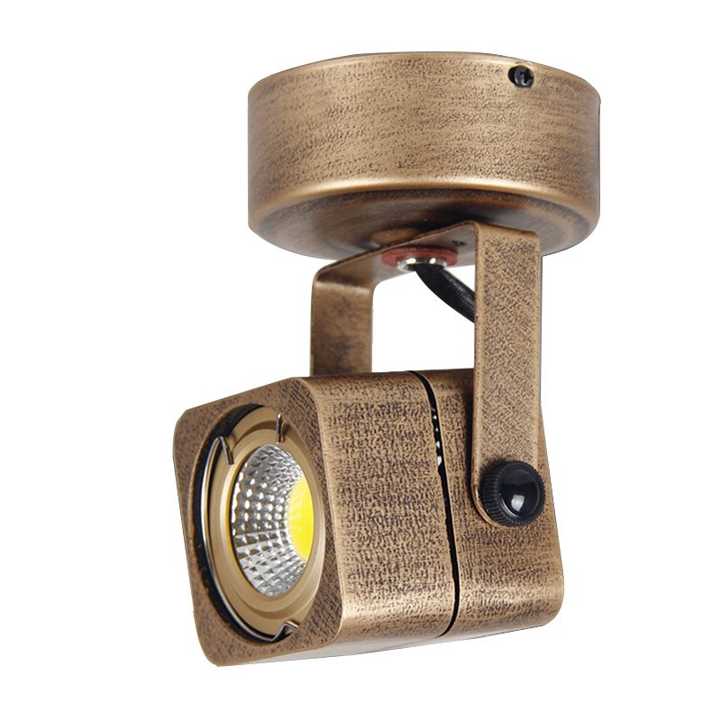 Bronzo a cilindro in ottone/a montaggio semi-floscuto a monte Antique a LED in metallo a LED a LED Attigettabile a soffitto regolabile, 3 "/5" W