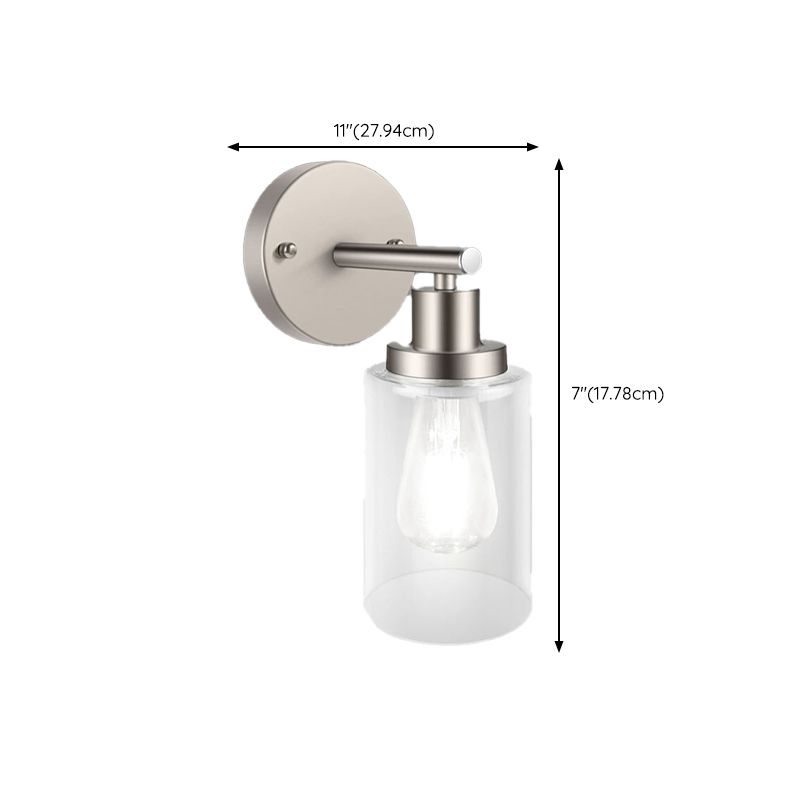 Metal and Glass Bathroom Vanity Lighting Multi - Light Bath Sconce in Chrome