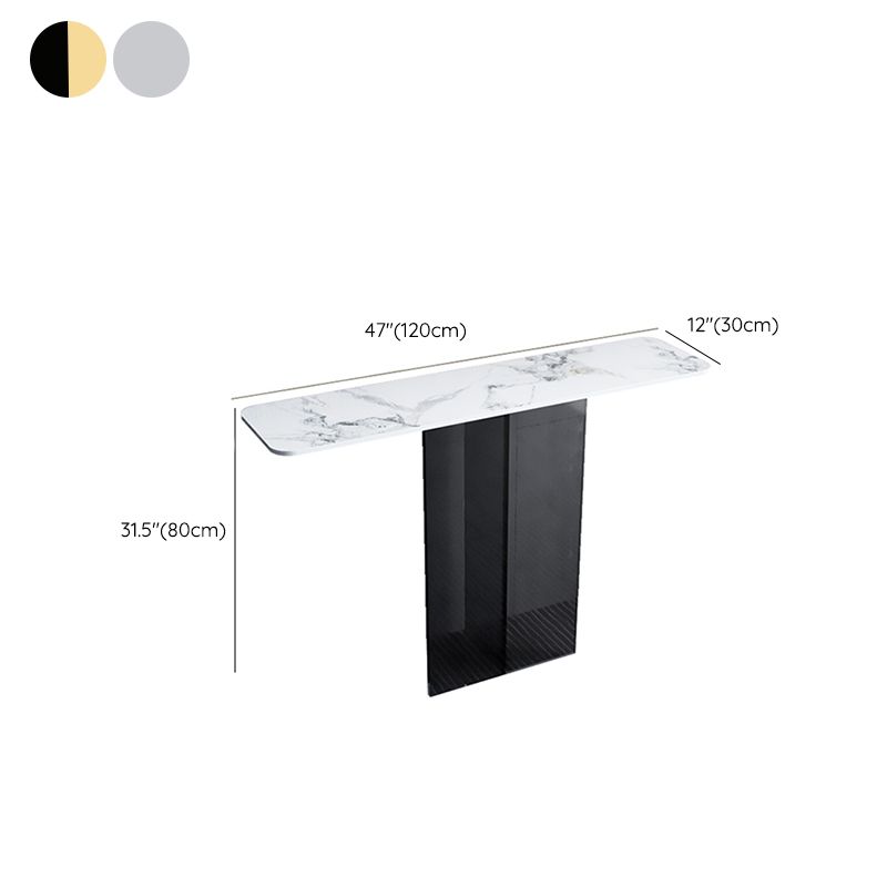 Rectangle Shape Contemporary Console Table Gold/Black Stone Console Sofa Table