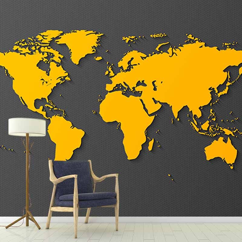 Environment Friendly Resistant Mural Wallpaper Map Living Room Wall Mural