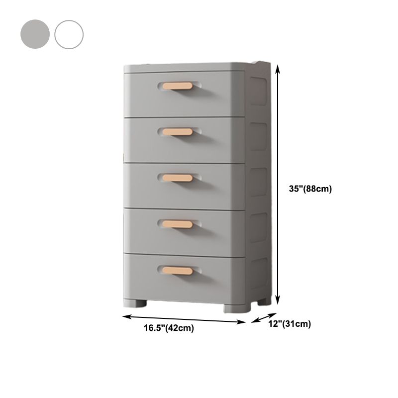 Plastic Chest Contemporary Vertical Storage Chest with Drawers for Bedroom