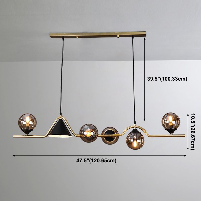 Simplicity Contemporary Island Light with Glass Shade Hanging Light for Sitting Room