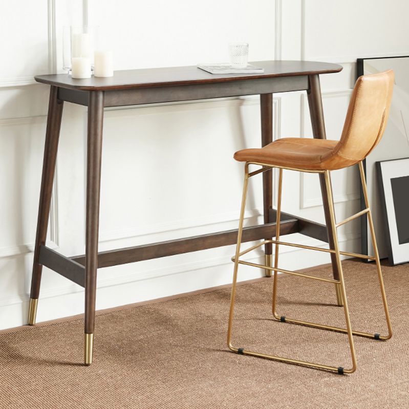 Industrial Wood Trestle Bar Table Specialty Indoor Bistro Table - 53" x 18" x 40"