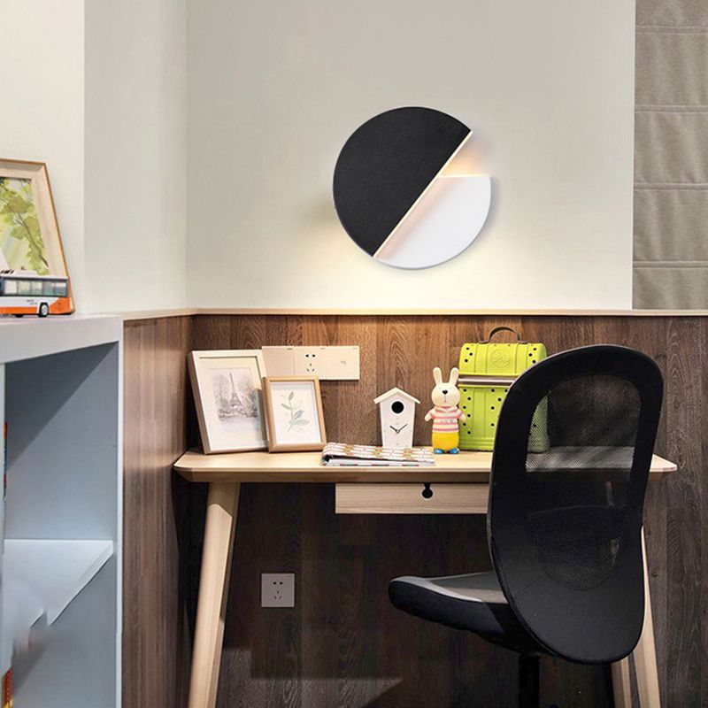 Iluminación de pared de sombra redonda de metal lámpara de pared de luz simple moderna