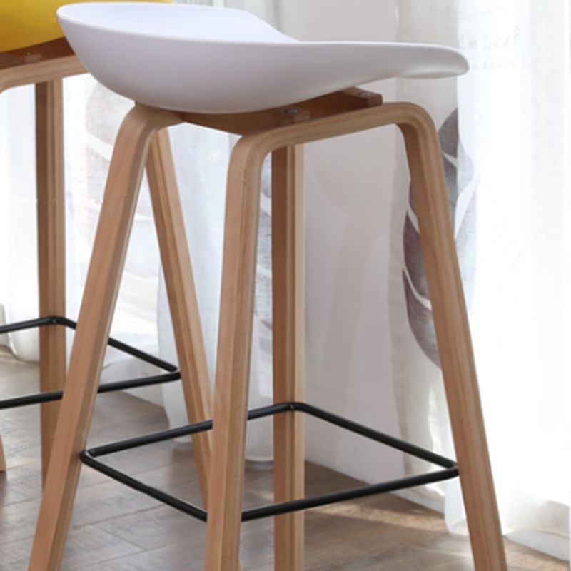 Scandinavia in stile bar-sgabello gambe in legno pp sedile sedile da bar per cucina da bar