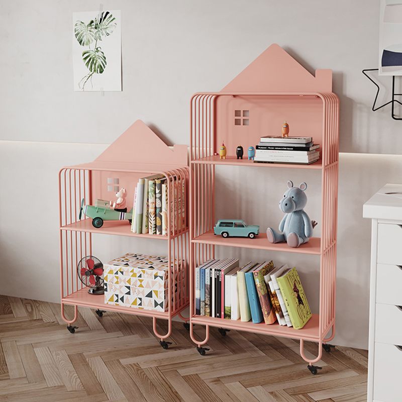 Scandinavian Open Back Bookshelf Freestanding Metal Book Shelf with Storage Space