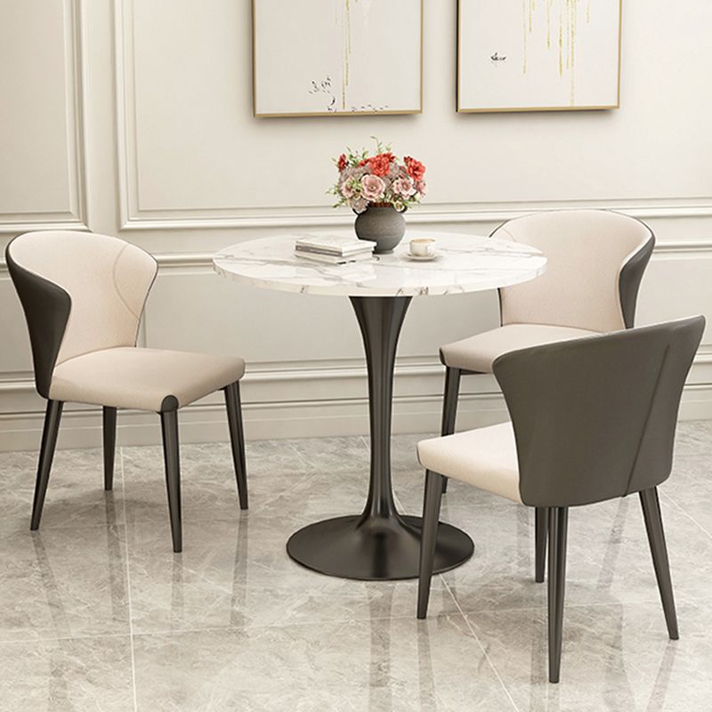 Modern Style Dining Table Sintered Stone Round Tulip Table for Dining Room