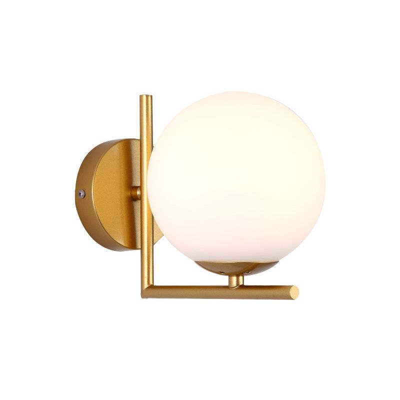 Glass Globe Wall Sconce in Modern Concise Style Wrought Iron Wall Lamp for Interior Spaces