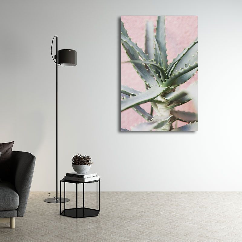 Botanical Wall Art Nordic Textured Living Room Canvas Print in Light Color