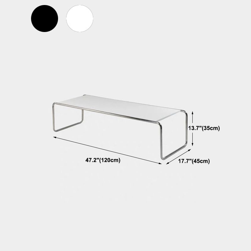 Modern Sled Wooden Coffee Table Set Rectangular Top Shape Cocktail Table