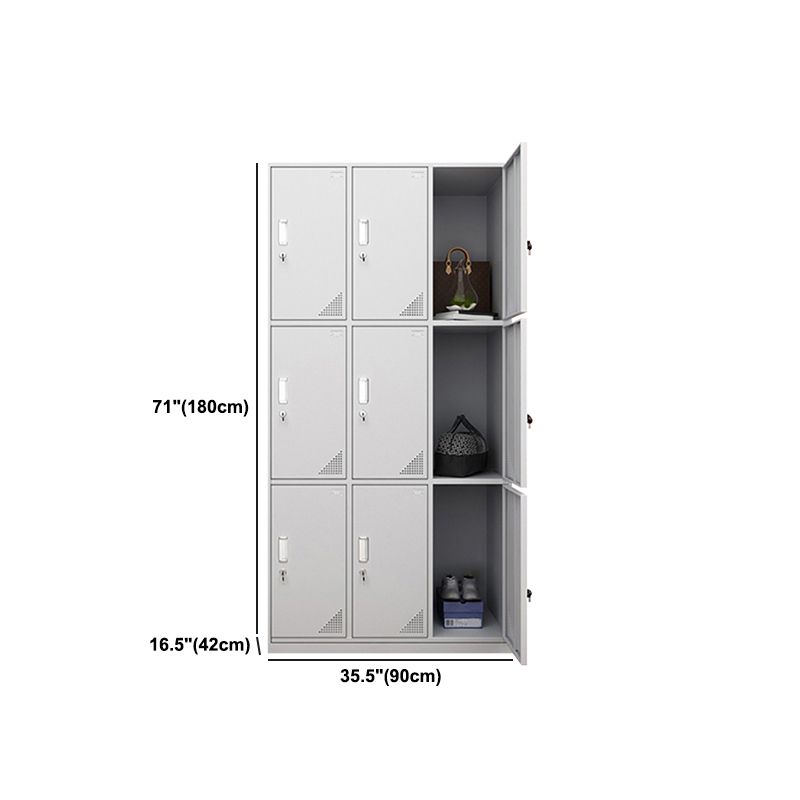 Metal Modern White Wardrobe for Home Matte Finish Cabinet with Hinged Door