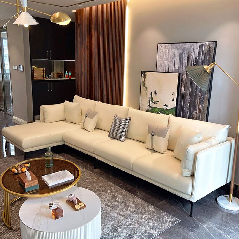 Contemporary Faux Leather Pillow Top Arm Sofa/Sectional Pillowed Back Cushions