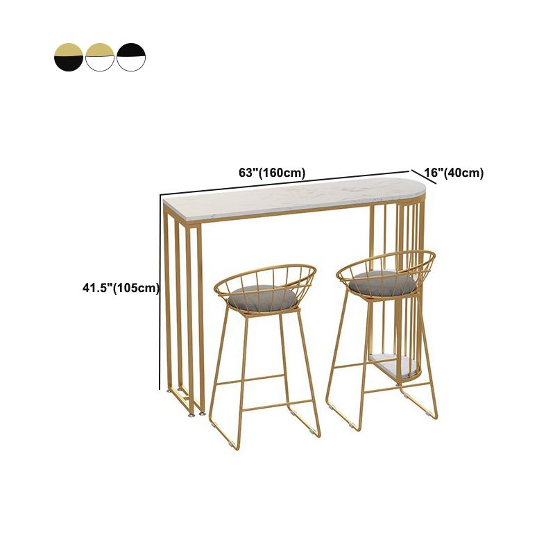 Specialty Pub Table Glam Bar Height Stone Table Bar Table for Indoor