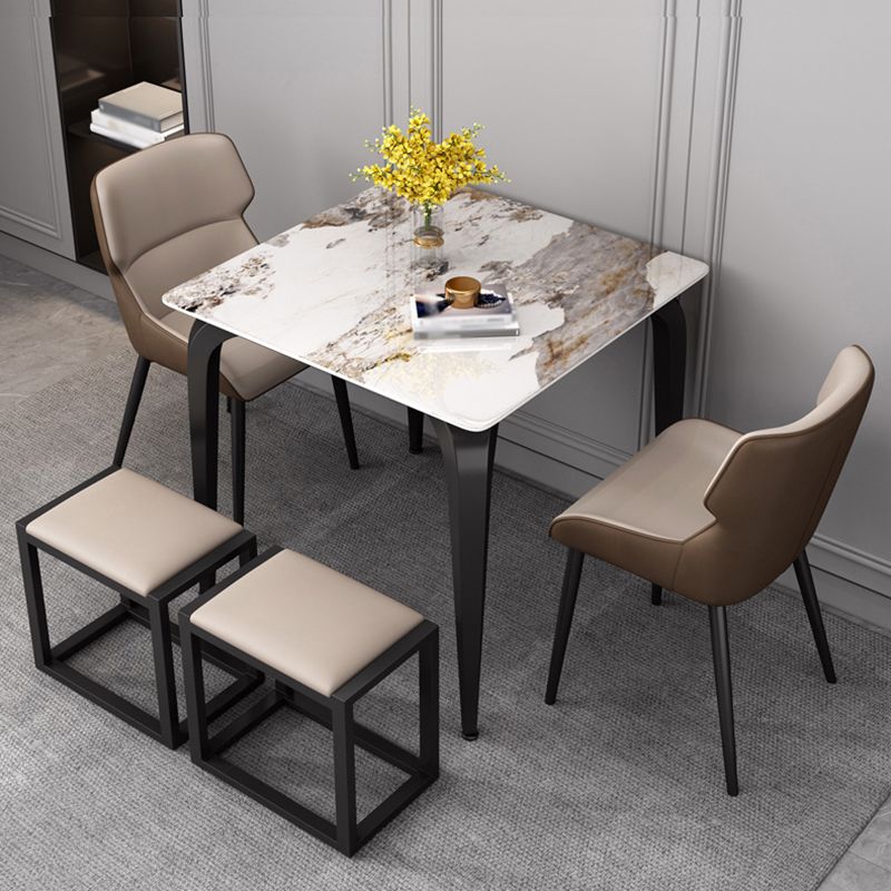 4-foot Stone Furniture Industrial Style Square Dining Table for Indoor