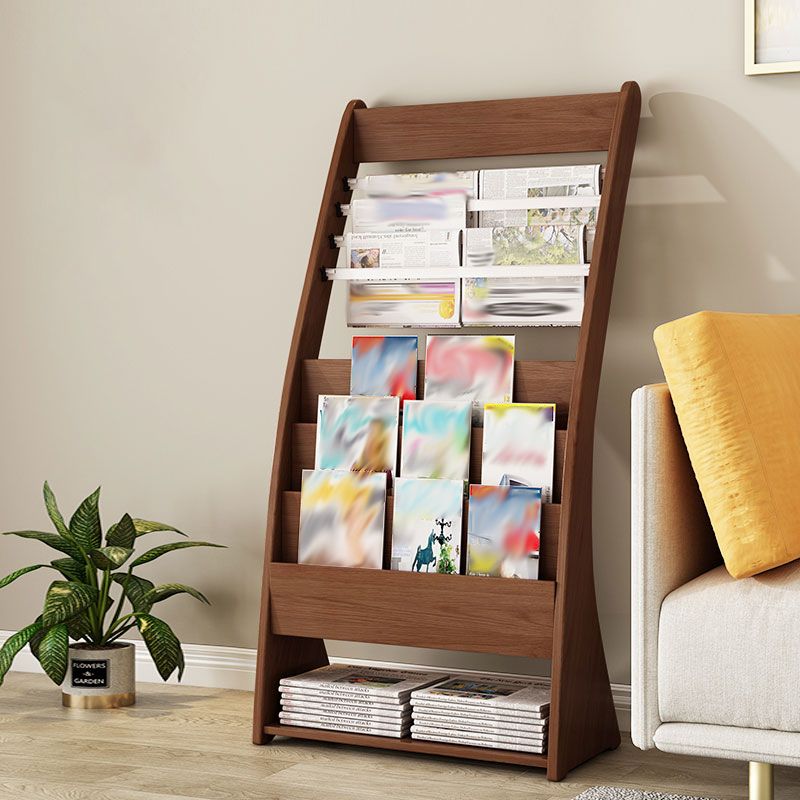 Closed Back Contemporary Bookcase Engineered Wood Vertical Bookshelf with Shelves