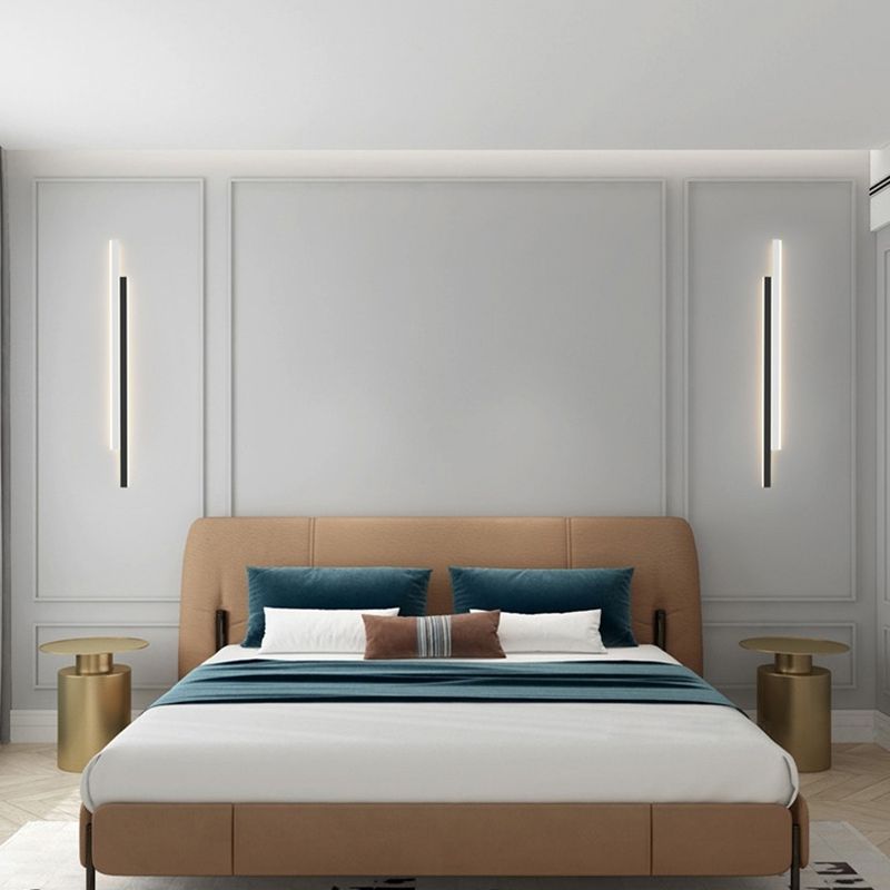 Modernism White/Black 2-Light Wall Mounted Sconce Linear LED Wall Light