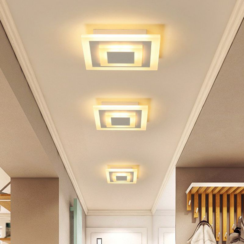 Lámpara de techo empotrada LED de estilo moderno acrílico con luz empotrada de pasillo geométrico