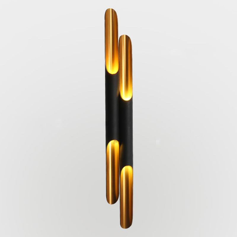Tube Metal Wall Lamp Light Minimalist-Style Black Wall Mounted Light Fixture